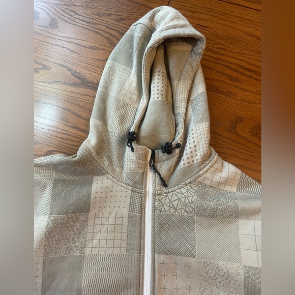 Nike mens M printed tan full zip hooded jacket sweatshirt - Picture 3 of 6